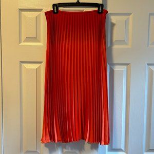 Proenza Schouler White Label Orange Pleated Midi Skirt Sz 0